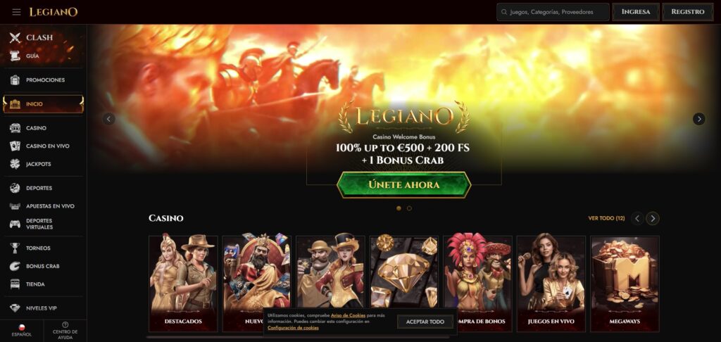 Captura de pantalla de la interfaz de Legiano